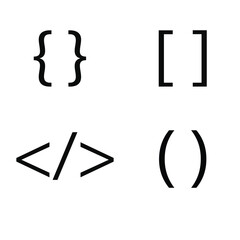vector illustration programming brackets and code symbols