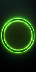 Poster - Neon Green Circle on Black Background, Abstract Minimalist Design Element for Posters.