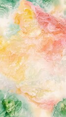 Poster - A colorful painting with a white background. The painting is made up of different colors, including orange, pink, and white