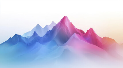 Poster - stunning abstract landscape featuring colorful mountains in shades of blue, pink, and purple, evoking sense of tranquility and wonder