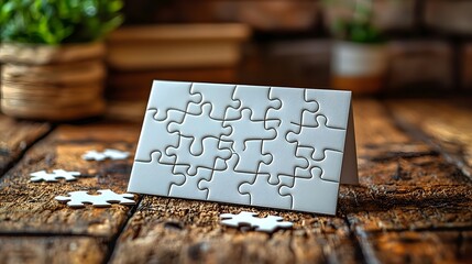Poster - Blank white puzzle card symbolizing the journey of learning