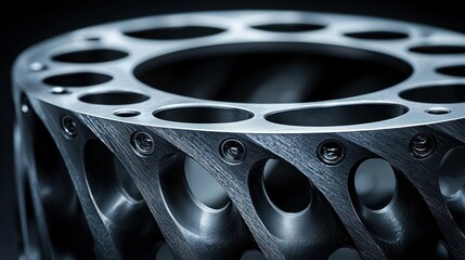 Poster - Intricate Metal Component: A Close-Up of Advanced Manufacturing