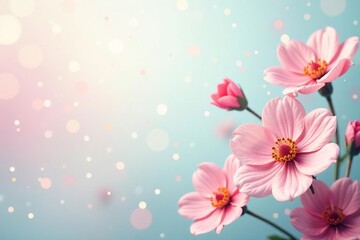 Wall Mural - subtle floral motif, pastel shades, soft focus, muted, seamless, art