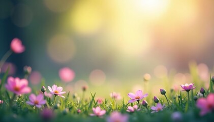 Wall Mural - abstract blurred nature scene, soft focus, pastel colors, light, gentle, design