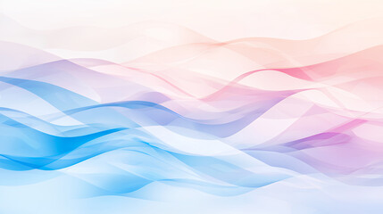 Poster - Soft waves in shades of blue and pink create serene and calming background, perfect for various design projects