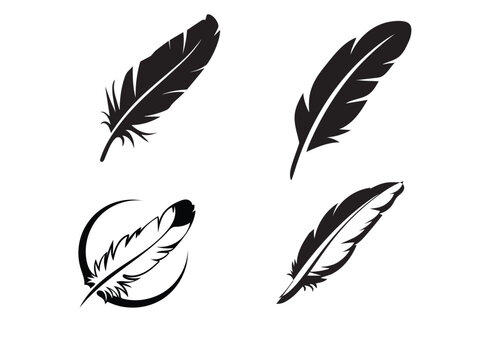 Feather Logo Vector Template Symbol