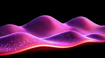 Poster - Abstract Purple and Pink Wave Digital Art