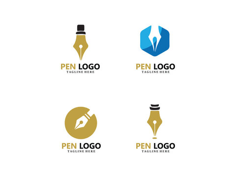 Pen Logo Icon Template. Company writer identity
