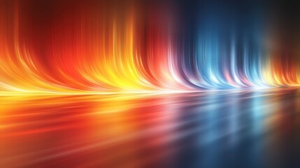 Poster - Abstract Neon Lightscape: Vibrant Hues and Glowing Reflections