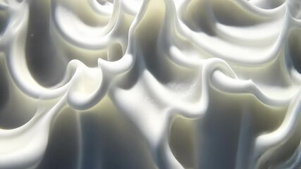 Poster - Textured surface of cream-like substance with flowing patterns in soft neutral tones