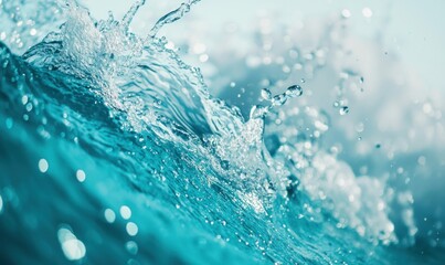 Poster - Captivating view of a wave's crest, showcasing the raw power of water with intricate details.