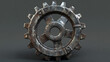© Nari - Metal realistic cogwheel background. Vector illustration.