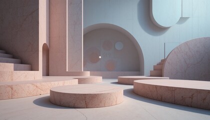 Poster - exploring minimalist architecture design in modern spaces abstract environment 3d render geometric s