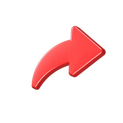 Poster - arrow right icon 3d red color realistic