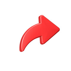 Fototapete - arrow right icon 3d red color realistic