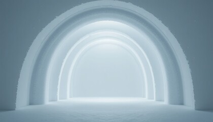 Poster - Illuminated archways in a minimalist space digital art contemporary design white environment artistic perspective modern concepts for creative inspiration