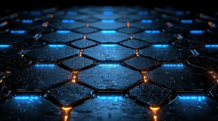 Poster - Abstract Hexagon Pattern: Futuristic Technology Background