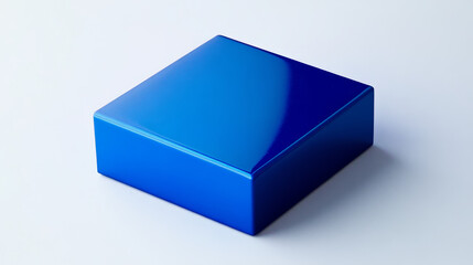 Poster - Vector illustration of 3d square. Blue variant