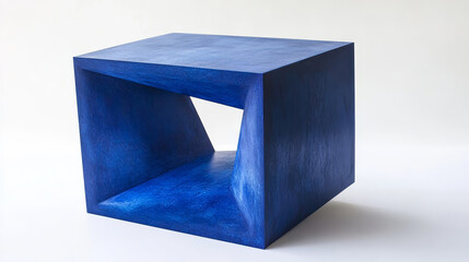 Poster - Vector illustration of 3d square. Blue variant