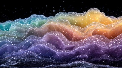 Poster - Rainbow Liquid Landscape: A Dreamy Abstract of Color and Texture