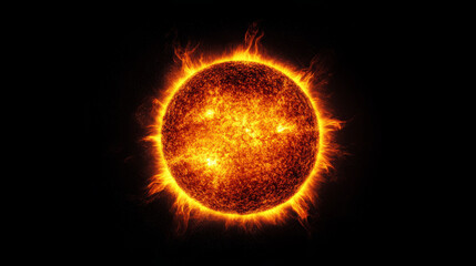 Poster - Summer sun with realistic lens flare lights and glow on black background. Vector illustration eps10