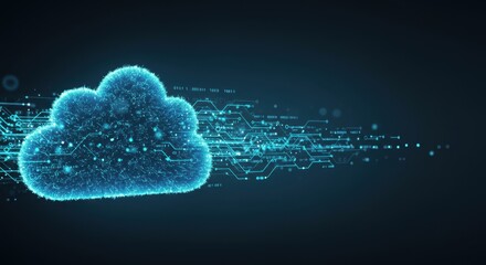 Poster - Digital Cloud Computing Network Technology Abstract Visualization  Innovation Data Storage Concept
