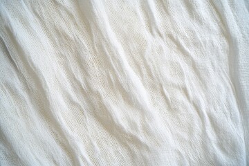 Poster - Creamy White Fabric Texture with Soft Folds