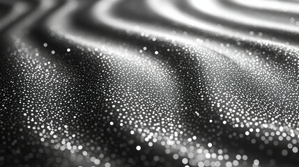 Poster - Abstract Silver Glitter Wave Texture:  A Luxurious Monochrome Design
