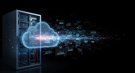 Poster - Cloud Computing Server Data Transfer Visualization Technology Network Digital Transformation