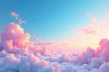 Wall Mural - subtle watercolor wash creates a soft, looping sky landscape , gradient, sky pattern