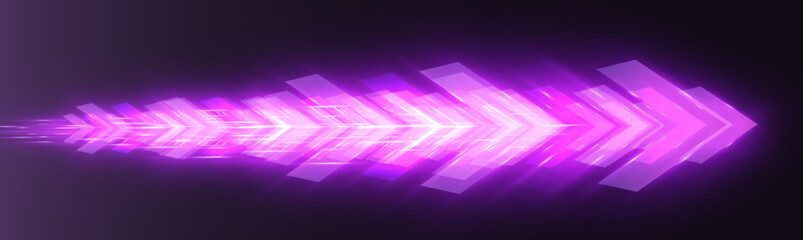Aufkleber - Futuristic speed background with glowing arrows and motion blur. digital abstract technology concept with fast moving elements.
