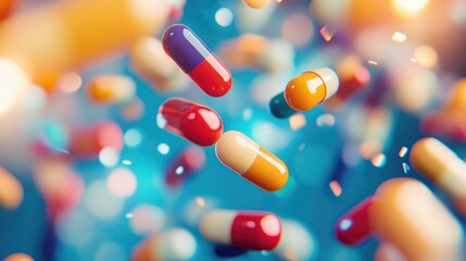Poster - Advanced AI-powered pharmaceutical lab analyzing complex drug interactions.