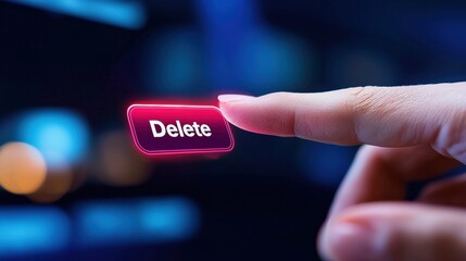 Poster - a close-up of a finger hovering over a digital 
