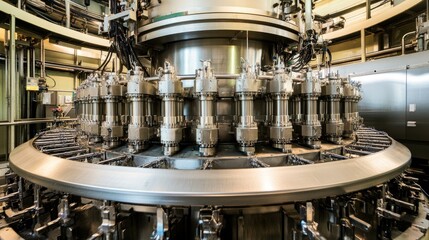 Poster - Industrial robot assembling metal parts in a fully automated steel production plant.