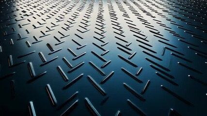 Poster - metal surface with distinctive tread patterns reflecting light effects generative ai