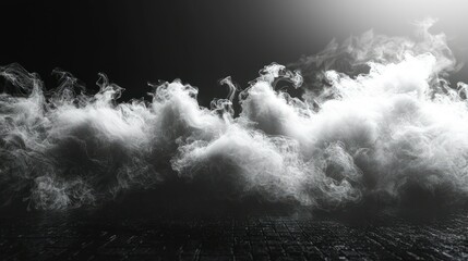 Poster - Abstract Smoke Cloud Formation on Dark Background