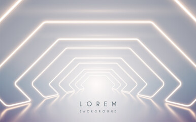 Wall Mural - soft light tunnel with geometric glowing lines