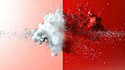 Poster - A dynamic grainy gradient background transitioning from deep red to soft white.