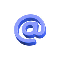 Poster - at symbol email at rendering 3d blue color