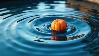 Wall Mural - rippling water surface, concentric circles from dropped object, still, design, bright