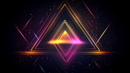Poster - Abstract triangles space low poly. Dark background with connecting dots and lines. Light connection plexus structure. Polygonal vector background. Futuristic hud. EPS 10