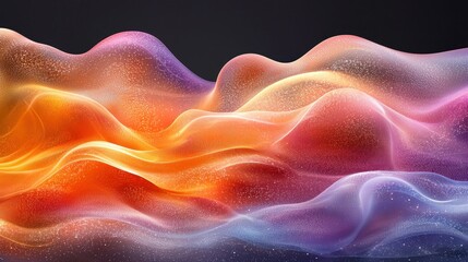 Poster - Abstract Colorful Waves: A Digital Masterpiece of Vibrant Hues and Fluid Forms