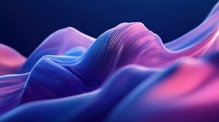 Poster - Abstract purple and blue flowing wave forms.