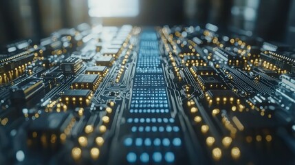 Poster - Abstract Circuit Board: A Glimpse into the Digital Realm