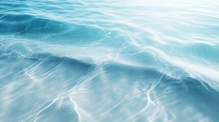 Poster - Tranquil blue ocean waves creating serene patterns  