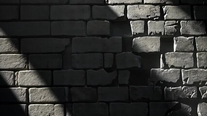 Poster - Unique texture of an aged brick wall illuminated by soft shadows during the late afternoon