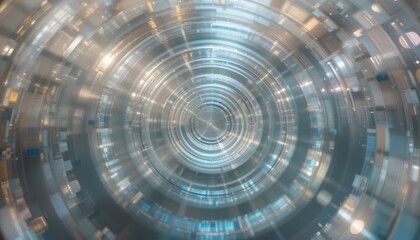 Poster - Dynamic abstract pattern movement in a futuristic setting digital art composition high-tech environment circular perspective visual concept for digital innovation