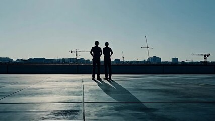 Poster - Construction Engineers Oversee Project Development at a Site Generative AI