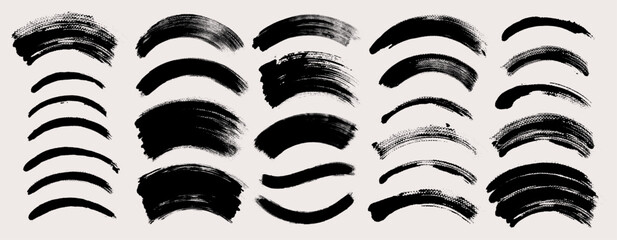 Aufkleber - Brush stroke vector. Painted curves, isolated on white background. Grunge textured design elements