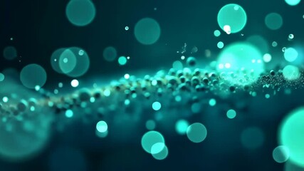 Poster - Mesmerizing Teal Orbs Dance in a Dreamlike Symphony of Light and Motion